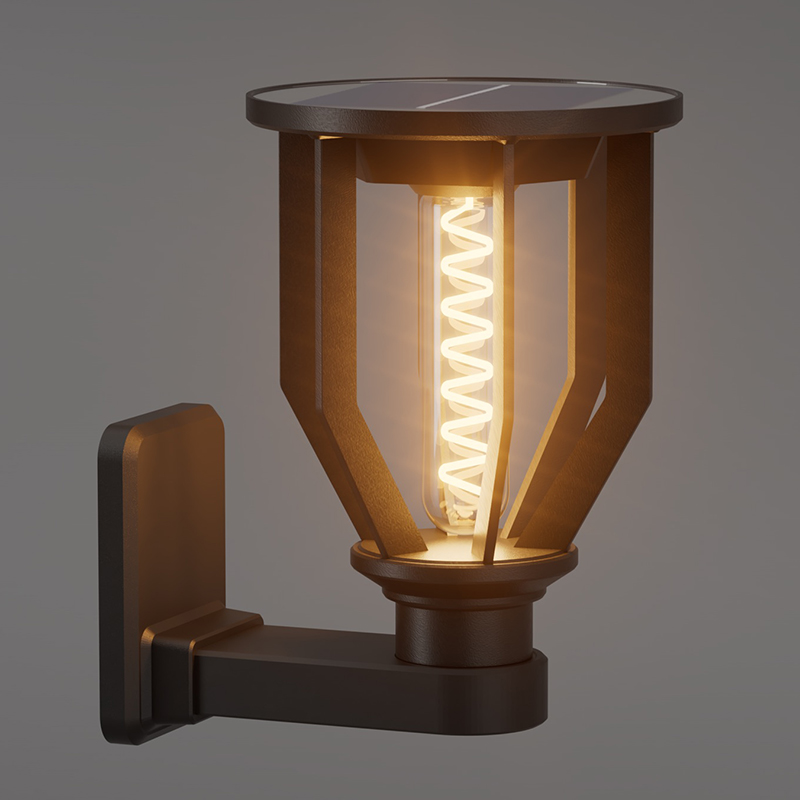 PY-LED GR B04 Yuvarlak Güneş Enerjili Duvar Lambası